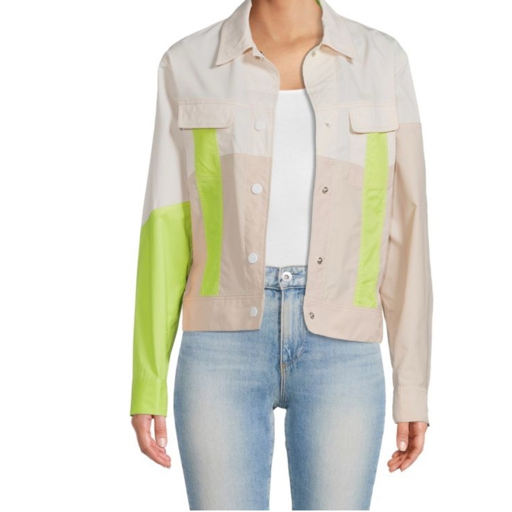MARISSA WILSON Women’s Melanie Colorblock in Cream and Green Jacket Size S